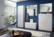 Zapatero Germania 3524-84 GW-Adana, con frentes de alto brillo, en blanco, 90 x 120 x 36 cm (ancho x alto x profundo)