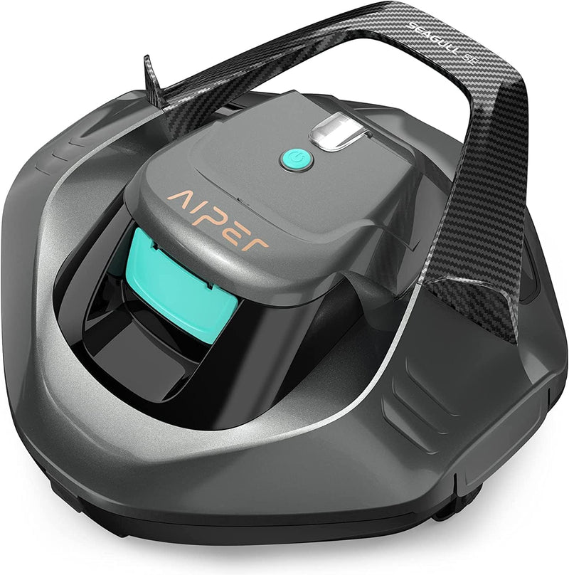 AIPER Robot de Piscina, Aspiradora para Piscina con 90 Minutos de Autonomía, Limpiafondos con Dos Motores de Tracción, Robot de Piscina Inalámbrico Ideal para Piscinas de hasta 80 m²