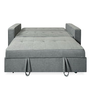 Sofá cama de 2 plazas modelo Vienna con reposabrazos, gris, diseño moderno, práctico y funcional