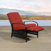 Sillón reclinable ajustable para patio con cojín - 38 (profundidad) x 26.5 (ancho) x 38.5 (alto) PULGADAS