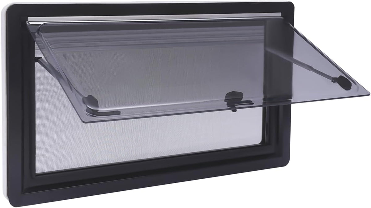 LENDISIY Ventana lateral para autocaravana Ventana abatible 90x50cm Ventana para caravana Ventana de empuje con marco Protección solar y visual para RV Caravana Autocaravana Furgoneta