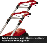 Cortacésped inalámbrico Einhell RASARRO 36/38 Kit Power X-Change (36 V, 38 cm de ancho de corte, 450 m², sin escobillas, función de mulching, bolsa colectora de 45 l, incl. 2 baterías de 4,0 Ah + cargador doble)