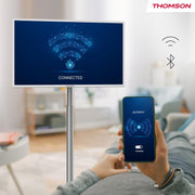 THOMSON Go TV 32 pulgadas (81 cm), televisor Android portátil – HD Ready (1366x768), control por voz, Netflix, Disney, Google, Bluetooth 5.1, Wi-Fi, función hotspot, autonomía de hasta 4 horas