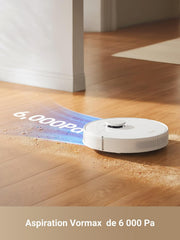 Robot aspirador y fregasuelos Dreame D10 Plus Gen 2 con vaciado automático de polvo, almacena hasta 90 días de polvo, navegación LiDAR, succión de 6000 Pa para alfombras y pelo de mascotas, batería de 285 min