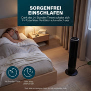 Ventilador de pie Princess – Diseño elegante – 50 W – Potente, silencioso, bajo consumo – Altura: 101,5 cm – Oscilante – 4 modos – 12 niveles de velocidad – 352390