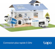 Kit de cámara de vigilancia para exteriores Tapo C660 con panel solar 4K 8MP, visión 360°, visión nocturna a color Starlight, batería de 10 000 mAh, detección por IA, IP66, alarma rápida y antirrobo