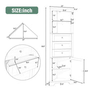 Gabinete alto triangular con cajones y estantes ajustables
