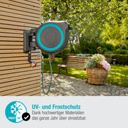 Caja con manguera de pared Gardena RollUp XL turquesa 35 m orientable, riego para jardines, incl. manguera y ayuda para el montaje 1863020