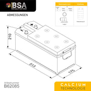 Batería de camión BSA 120Ah 12V 850A, batería de arranque para furgonetas, reemplaza a 115Ah 110Ah