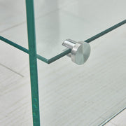 Consola de cristal transparente Meubletmoi de 100 cm con estante - Mesa de entrada de diseño contemporáneo - Ice