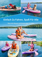 Tabla de paddle surf Niphean con asiento, tabla SUP (ultraligera) para mujeres, tabla de paddle surf con aleta StabilTrac de +30% de estabilidad, tabla de paddle inflable antideslizante para yoga y apta para mascotas