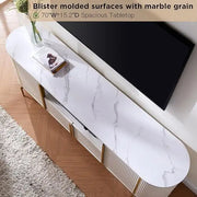 Mueble de TV de lujo moderno, centro de entretenimiento, con superficie de mármol sintético