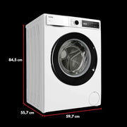 Lavadora VESTEL WMI 86341 8 kg de carga frontal – 1400 rpm, clase de eficiencia energética A, motor inverter, función de vapor, AquaStop, silenciosa, de libre instalación, blanco