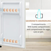 Frigorífico retro Merax 92L, combinación frigorífico-congelador, mininevera de dos puertas con congelador de 28L, frigorífico independiente, 7 niveles de temperatura, 41x105,5 cm - Blanco antiguo