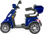 VELECO Scooter eléctrico para personas mayores con batería de iones de litio de 4 ruedas y 1000 W FASTER (AZUL)