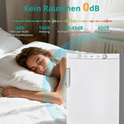 SMETA Refrigerador con congelador a gas 12V/230V/Gas, nevera con compartimento congelador de 100L, refrigerador combinado silencioso para camping, hogar, caravana, garaje, casa rural, autocaravana, blanco