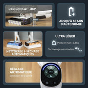 Rowenta X-Clean 10 y Clean it, Aspiradora friegasuelos inalámbrica y limpiadora de alfombras, perfecta para manchas difíciles y pelos, suelos duros, moquetas y alfombras GZ7540WO + IN5010F0