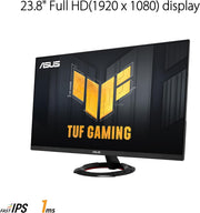 Monitor gaming ASUS TUF Gaming VG249Q3R – 23,8 pulgadas, Full HD (1920x1080), 180 Hz, Fast IPS, Extreme Low Motion Blur™, 1ms (GTG), FreeSync™, Variable Overdrive, 100% sRGB