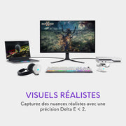 Monitor Gaming Curvo Alienware AW3225QF 32" 4K UHD (3840x2160) 1700R, 240Hz, QD OLED, 0.03ms, Compatible con NVIDIA G-Sync, HDR, Dolby Vision, USB-C, DisplayPort, 2X HDMI, 4X USB, Garantía de 3 años