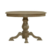 Mesa de comedor redonda de pedestal Magnolia Manor con extensiones expandibles - 2 acabados