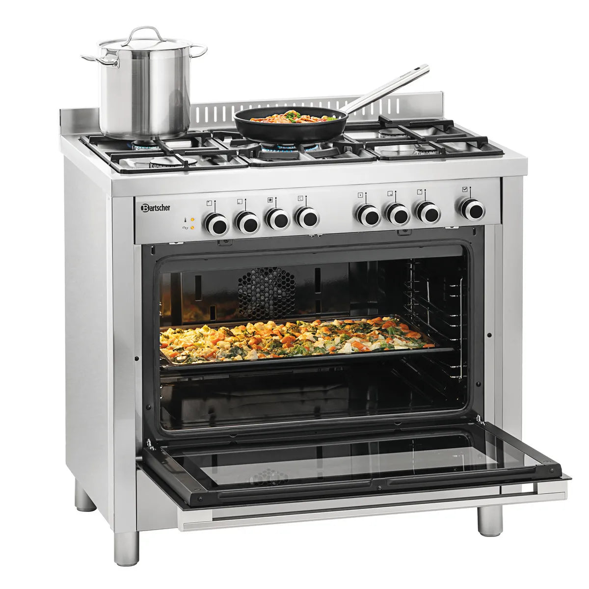 Cocina a gas - Horno eléctrico multifunción - Bartscher