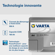 Batería de arranque XEV Varta Silver Dynamic AGM L6 A4 12V 105Ah / 950A 605901095