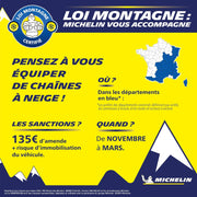MICHELIN EXTREM GRIP AUTO 4x4, cadenas de nieve metálicas especiales para 4x4, SUV, autocaravanas, vehículos comerciales, N.º 250 - Tensión automática - Eslabones de 13 mm - Adherencia óptima en nieve y hielo