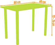 Mesa AKKE 80x60 | Mesa de comedor - Mesa de cocina - Mesa con patas NEGRAS - Mesa de oficina | Blanco