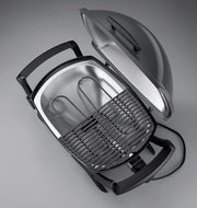 Barbacoa eléctrica Weber Q2400 con soporte y mesas laterales, superficie de cocción de 54 x 39 cm, portátil, parrilla de cocción de hierro fundido vitrificado dividida en 2 partes, tapa y cuerpo de aluminio fundido - Gris oscuro (55020879)