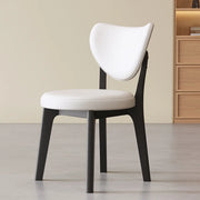 Silla de comedor sin brazos estilo wingback de piel sintética moderna