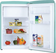 Frigorífico/Congelador Retro Amica KGC 15632 T / Azul hielo (Turquesa) / 144 cm (Al) x 55 cm (An) x 62 cm (Pr) / Diseño retro / Frigorífico con congelador