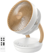 Ventilador MYCARBON muy silencioso, motor DC 20dB, caudal de aire 1850m³/h, 8 velocidades, modo ECO, ventilador de mesa, circulador de aire 3D para dormitorio de 30m², ventilador turbo, temporizador de 8h