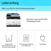 Impresora multifunción láser a color HP Color LaserJet Pro MFP 3302fdwg, fax, impresión automática a doble cara, pantalla táctil, Wi-Fi, Ethernet, USB, HP Wolf Pro Security