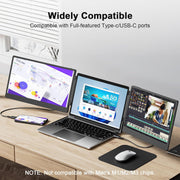 Extensión de pantalla para portátil, monitor portátil triple de 14" 1080P, extensión de monitor Plug & Play, para Win/Dex/Android/Mac