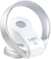 Ventilador sin aspas Sichler Haushaltsgeräte: Ventilador de mesa de 360° sin aspas y calefactor, oscilación, hasta 1100 W (ventilador con función de calefacción, sin hojas, mini)