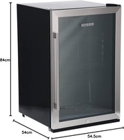 Frigorífico para botellas SEVERIN, con cerradura integrada e iluminación LED integrada, 118 L de capacidad útil, negro/plata, FSK 8840