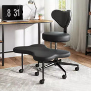 Silla de oficina ergonómica con diseño cruzado Pinmoco, silla de meditación con altura ajustable, giro de 360°, soporte lumbar, silla de trabajo y de oficina, silla para TDAH