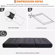 Sofá cama plegable de espuma viscoelástica de 39x75, colchón con 6 botones decorativos