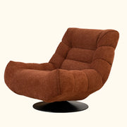 Sillón giratorio decorativo de chenilla con mechones amarillos