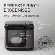 Panasonic SD-YR2540 Panificadora automática premium, diseño horizontal y dispensador de levadura, 32 programas automáticos, dos sensores de temperatura, temporizador de 13 horas, gris