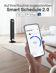 Ventilador de torre inteligente DREO silencioso de 25 dB, 106 cm de altura, 4 modos, 9 velocidades, máx. 7,9 m/s, temporizador de 12 h, ventilador oscilante de 90° con control remoto, control por voz, refrigeración, Cruiser Pro T2S, negro