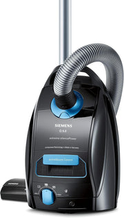 Aspiradora con bolsa Siemens Q5.0 Extreme silencePower VSQ5X1230, aspiradora de trineo, 850 W, negro y bolsas para aspiradora Swirl S 73 MicroPor® Plus, 4 unidades incl. filtro