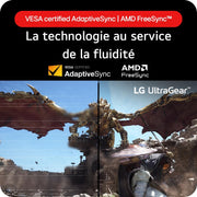 LG Ultragear™ 27GS60QC-B.AEU Monitor Gaming 27" - Panel VA resolución QHD (2560x1440), 1ms 180Hz, HDR 10, sRGB 99% (CIE1931), AMD FreeSync, inclinable, ajustable en altura
