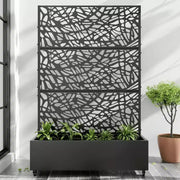 Jardinera MAYEERTY con enrejado de hierro, red negra, estilo 01, 72x47x16 pulgadas, juego de 3 piezas