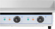 Plancha eléctrica Royal Catering de 2 fuegos 73 x 40 cm, 2 x 2.200 W, 730 x 400 mm, profesional lisa de acero inoxidable, de sobremesa, doble, comercial para barbacoa, snack-bar, exterior