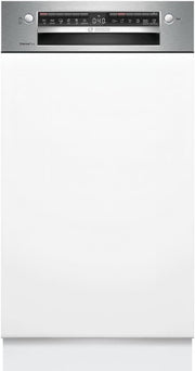 Lavavajillas inteligente Bosch Serie 2 SPV2IKX10E, totalmente integrable, 45 cm de ancho, cesta para cubiertos, secado extra con solo pulsar un botón, InfoLight punto de luz rojo en el suelo, protección AquaStop contra daños por agua, blanco