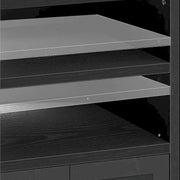 Mueble esquinero para TV estilo rústico, centro de entretenimiento y consola multimedia para televisores de hasta 55 pulgadas con toma de corriente
