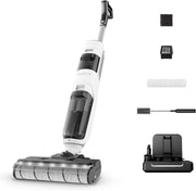 Rowenta X-Clean5, Aspiradora fregona sin cable, limpieza 2 en 1, modo de detección automática, iluminación LED, autolimpieza, secado con aire caliente, GZ5557EE, blanco/negro