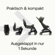 Cochecito de viaje ultracompacto Bugaboo Butterfly, pequeño y ligero, plegable con una sola mano y fácil de maniobrar, cochecito urbano ergonómico para bebés a partir de 6 meses, con mucho espacio de almacenamiento, Stormy Blue