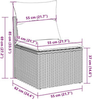 vidaXL Conjunto de sofás de jardín de 5 piezas con cojines gris claro de poliratán, conjunto de sofás de exterior, conjunto de sofás de exterior, set de salón de jardín, conjunto de sofás de jardín